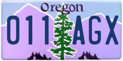 OR license plate 011AGX