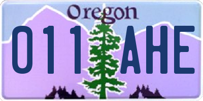 OR license plate 011AHE