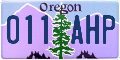 OR license plate 011AHP