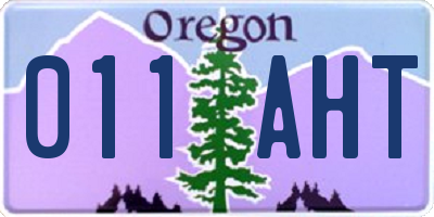 OR license plate 011AHT