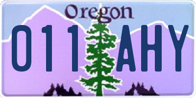 OR license plate 011AHY