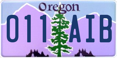 OR license plate 011AIB