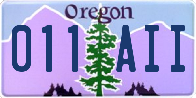 OR license plate 011AII