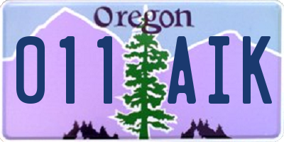 OR license plate 011AIK