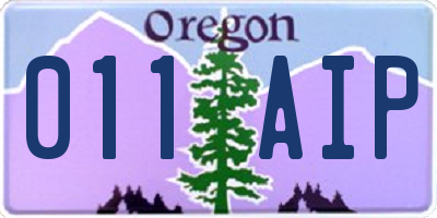 OR license plate 011AIP