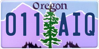 OR license plate 011AIQ