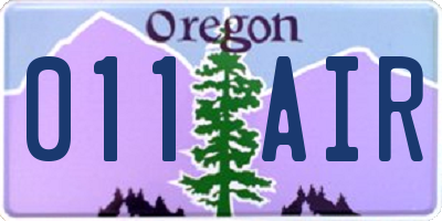OR license plate 011AIR