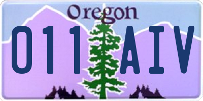 OR license plate 011AIV
