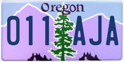 OR license plate 011AJA