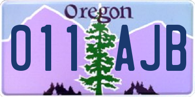 OR license plate 011AJB