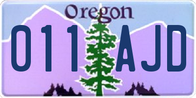 OR license plate 011AJD