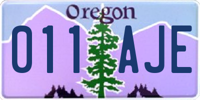 OR license plate 011AJE