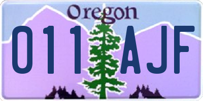 OR license plate 011AJF