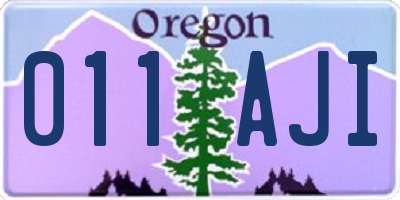 OR license plate 011AJI