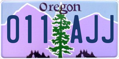 OR license plate 011AJJ