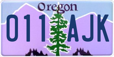 OR license plate 011AJK
