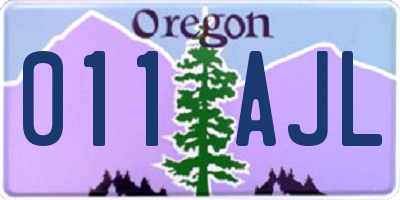 OR license plate 011AJL