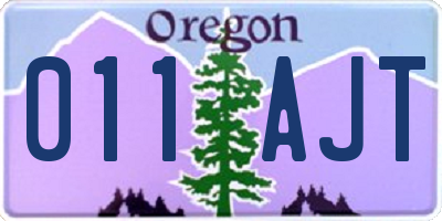 OR license plate 011AJT