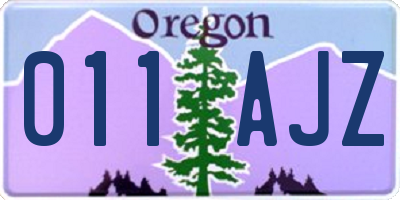 OR license plate 011AJZ