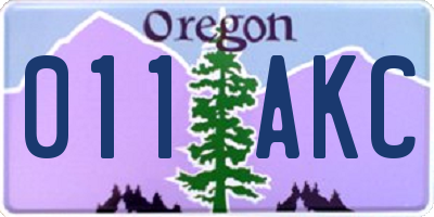 OR license plate 011AKC