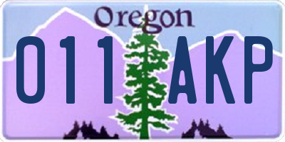OR license plate 011AKP