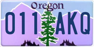 OR license plate 011AKQ