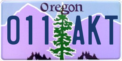 OR license plate 011AKT