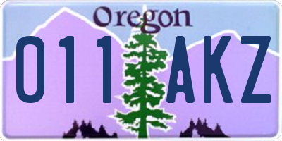 OR license plate 011AKZ