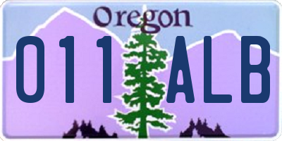 OR license plate 011ALB