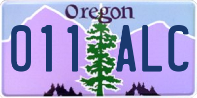 OR license plate 011ALC