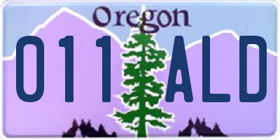 OR license plate 011ALD