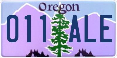 OR license plate 011ALE