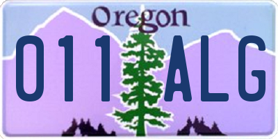 OR license plate 011ALG
