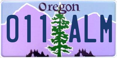 OR license plate 011ALM