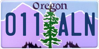 OR license plate 011ALN