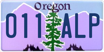 OR license plate 011ALP
