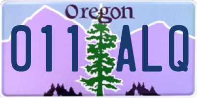 OR license plate 011ALQ