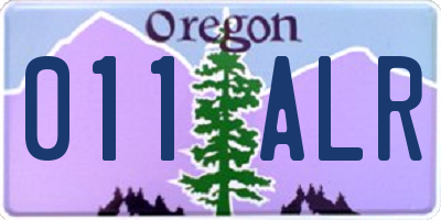 OR license plate 011ALR
