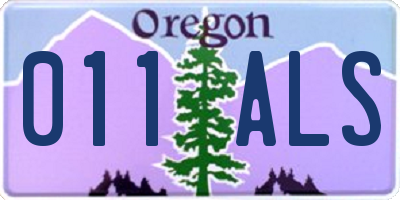 OR license plate 011ALS
