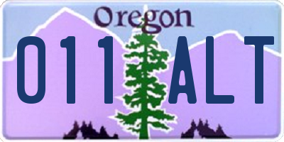 OR license plate 011ALT