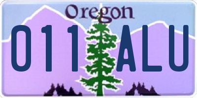 OR license plate 011ALU