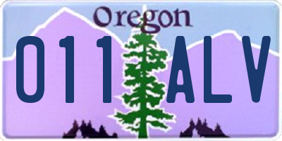 OR license plate 011ALV