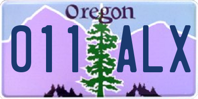 OR license plate 011ALX