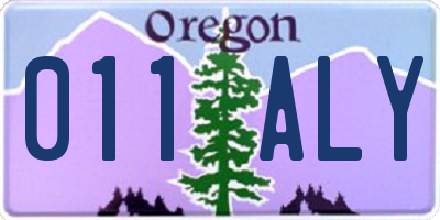 OR license plate 011ALY