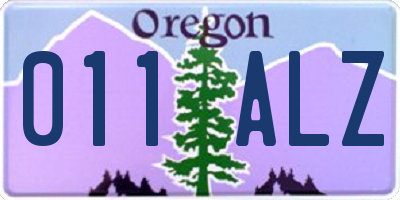 OR license plate 011ALZ