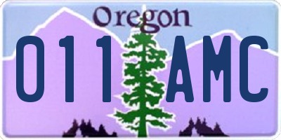 OR license plate 011AMC