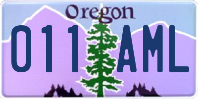OR license plate 011AML