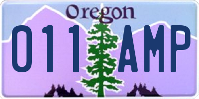 OR license plate 011AMP