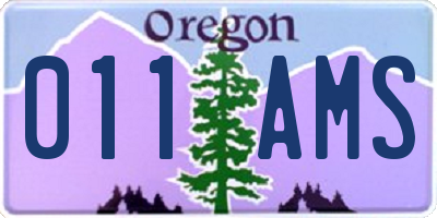 OR license plate 011AMS