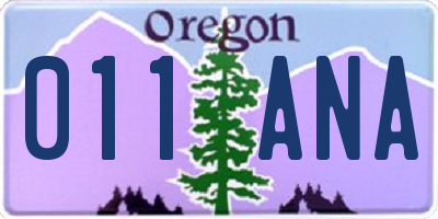 OR license plate 011ANA
